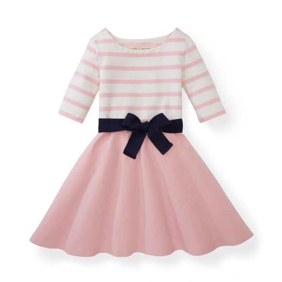 Charming Pink and Navy Kids Dress - Picture 1 of 3
